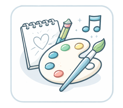 Expressive art palette illustration